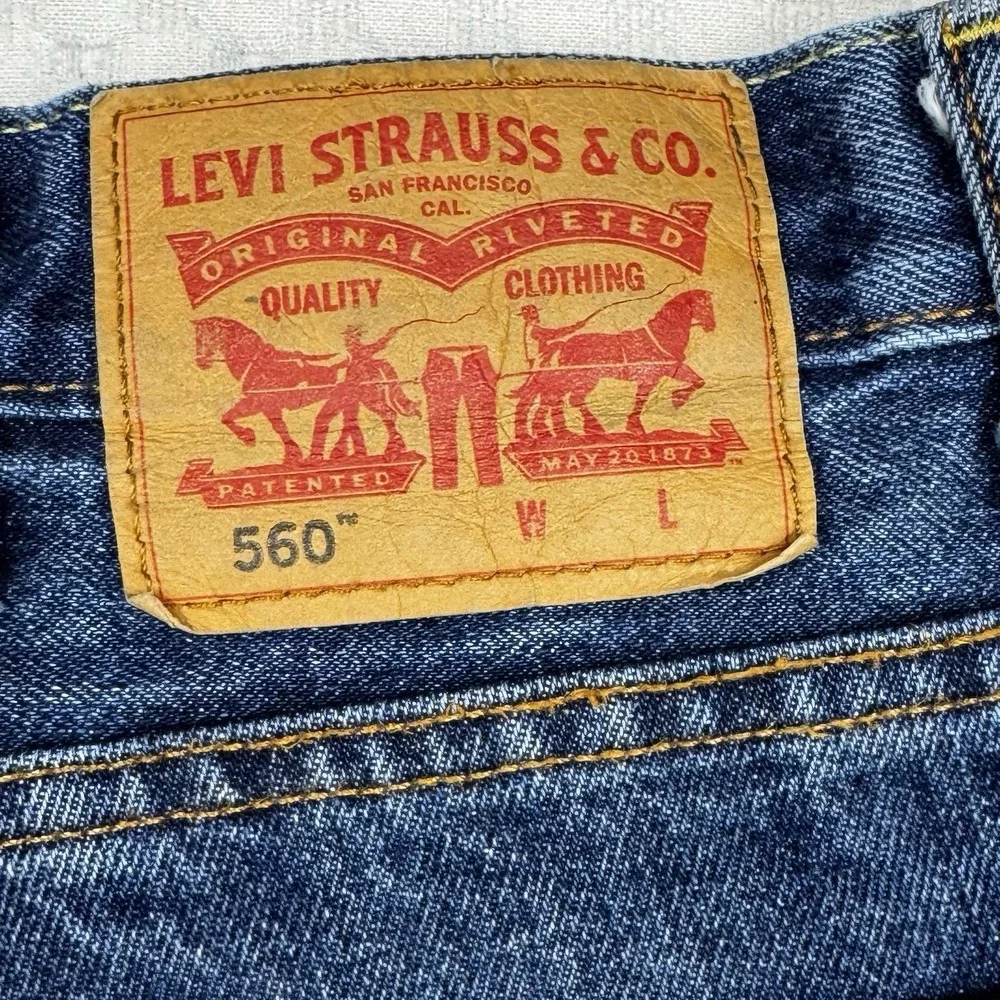 Levis 560 Jeans Mens 44x34 (44x30.5) Denim Relaxed Baggy Tapered Leg Classic Y2K